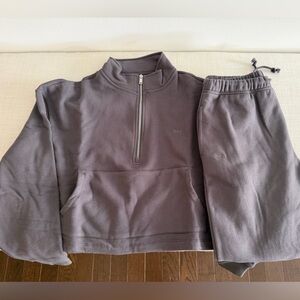 SET ACTIVE  Half-Zip Sweatshirt & Jogger Set — Slate Gray